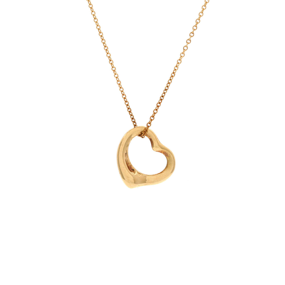 Tiffany & Co. 16mm Elsa Peretti Open Heart Pendant Necklace